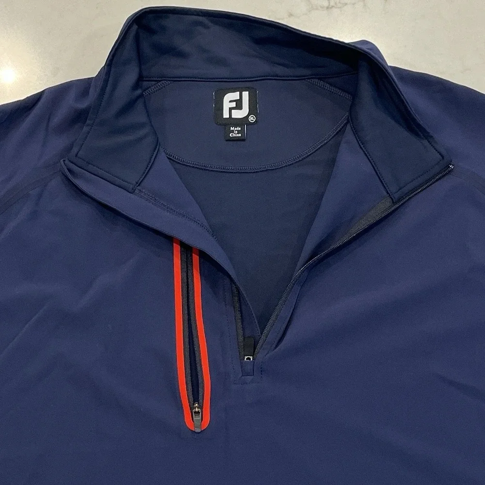 FootJoy Windtech Pullover Jacket Mens Large Blue‎ Golf 1/4 Zip Lightweight